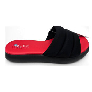 Aqua College Black and Red Waterproof Slides Size 8 NWT